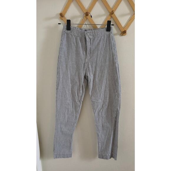 Brandy Melville Pants - Brandy Melville Pants Women's OS Blue Striped Tolden High Rise Ankle Pockets